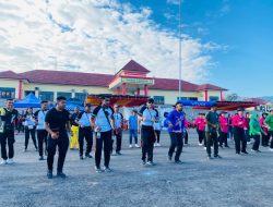 Sambut HUT Bhayangkara ke-77, Polres Nagekeo Gelar Jalan Santai dan Olahraga Bersama