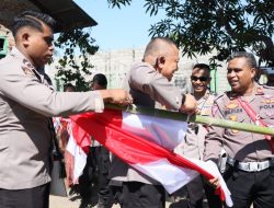 Jelang Peringatan Hari Kemerdekaan, Polres Nagekeo Kibarkan Seribu Bendera Merah Putih