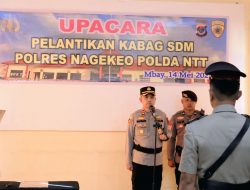 Kapolres Nagekeo Pimpin Upacara Pelantikan Kabag SDM Polres Nagekeo